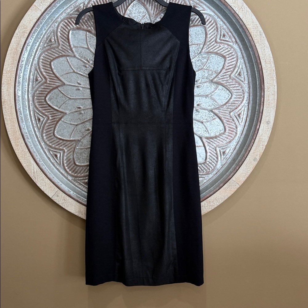 BCBGMaxAzria Elegant Black Suede Sleeveless Mini Dress NWOT